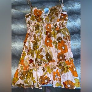 Retro Floral print mini dress